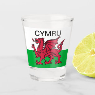 Wales Welshe Rode draak Cymru Vlag Reizen Shot Glas