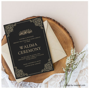 Walima Ceremonie Zwart Islamitisch Moslim Bruiloft Kaart