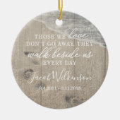 Walk Beside Us Memorial Ceramic Photo Ornament (Voorkant)