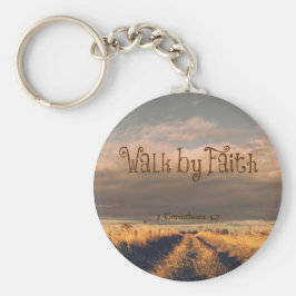 Walk by Faith Bible Verse Scripting Sleutelhanger