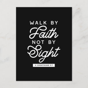 "Walk by Faith" Bijbelverse Typografie Design II Briefkaart