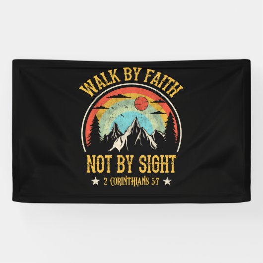 Walk By Faith Not By Sight Bible Verse Christian Spandoek (Horizontaal)