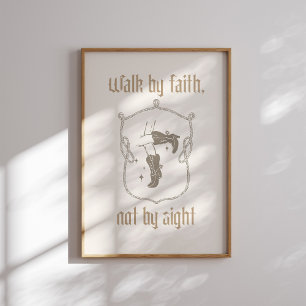 Walk by Faith Not by Sight Westerne Cowgirl Bijbel Poster