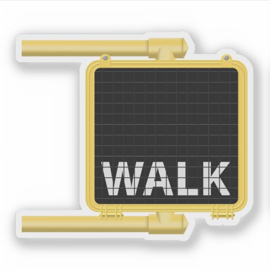 Walk Cross Walk Sign Sticker (Voorkant)