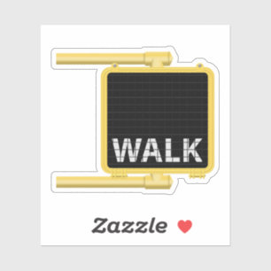 Walk Cross Walk Sign Sticker