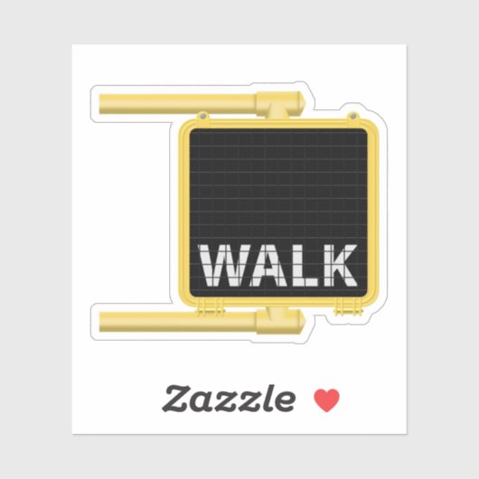 Walk Cross Walk Sign Sticker (Vel)