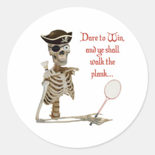 Walk de Plank Badminton Ronde Sticker