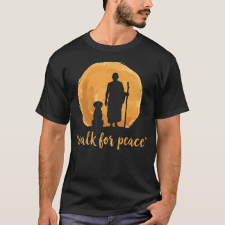 Walk For Peace Monks Aloka Hond Minimalistisch T-shirt