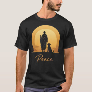 Walk For Peace Monks Met Aloka Dog Monks T-shirt