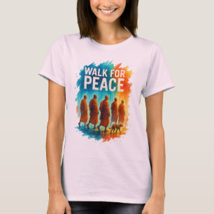 Walk For Peace – Regenachtige monnik march splash T-shirt