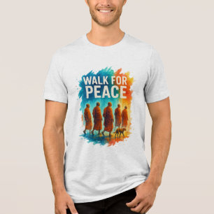 Walk For Peace – Regenachtige monnik march splash Tri-Blend Shirt