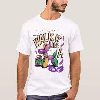 Walk It Like a Dog Mardi Gras T-shirt voor heren