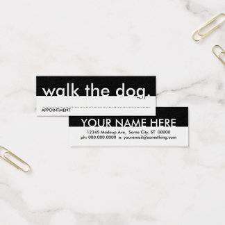 walk the dog. (aanwijskaart) mini visitekaartjes