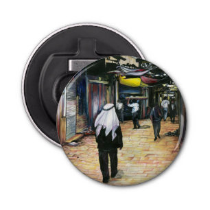 Walk Thuis door de Oude Jeruzalem Button Flesopener