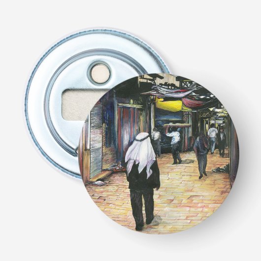 Walk Thuis door de Oude Jeruzalem Button Flesopener (Voorkant)