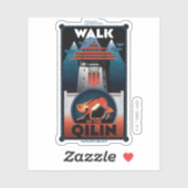 Walk van de grafische kaart van de Qilin Mountain Sticker (Vel)