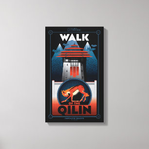 Walk van de grafische kaart van het Qilin-gebergte Canvas Afdruk