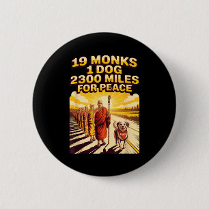 Walk voor vrede Boeddhistische monniken Kunstwerk Ronde Button 5,7 Cm