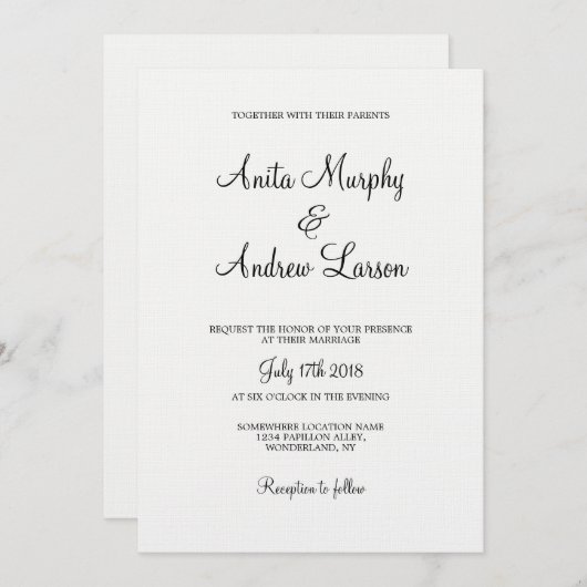 'Walk with Me' Bruiloft Uitnodiging Ontwerp (Voorkant / Achterkant)