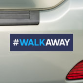 #WalkAway Bumpersticker (Blauwe/Witte Tekst op Bla (Op auto)