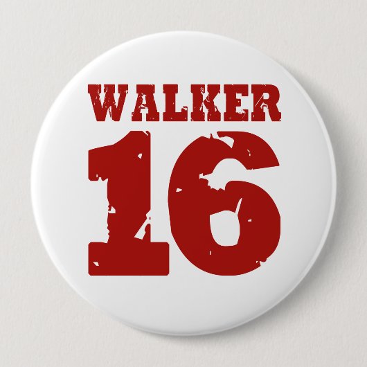 Walker 16 Campaign Jersey verhit Ronde Button 4,0 Cm (Voorkant)