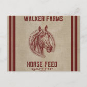 Walker Boerderijen Horse Feed Sack Briefkaart (Voorkant)