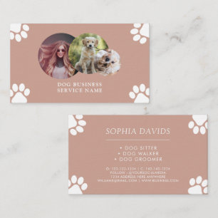 Walker Pet Sitting Business Custom Foto Visitekaartje