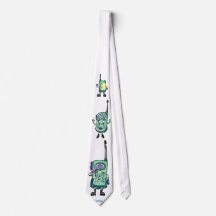 Walkie Talkies, geanimeerd, leuk, groen Stropdas