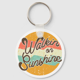 Walkin op Sunshine Retro Sleutelhanger