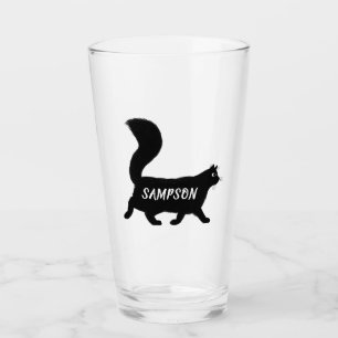 Walking Black Cat Cool Kat Lover's Custom Glas