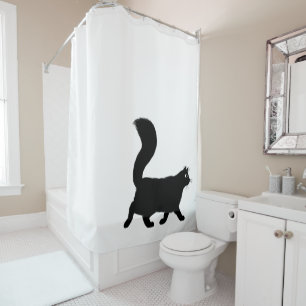 Walking Black Cat Novelty Cool Kat Douchegordijn