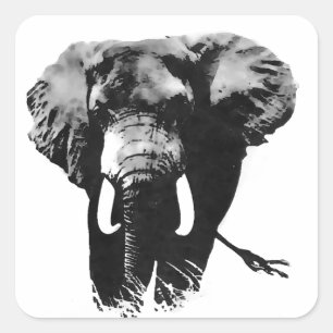 Walking Elephant Vierkante Sticker