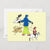 Walking Flyball-honden Briefkaart (Voorkant / Achterkant)