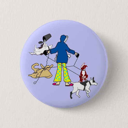 Walking Flyball-honden Ronde Button 5,7 Cm (Voorkant)