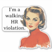 Walking HR overtreding Retro huisvrouw Sticker (Voorkant)