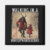 Walking In A Winter Wonderland Krampus Creepy Horr Magneet (Voorkant)