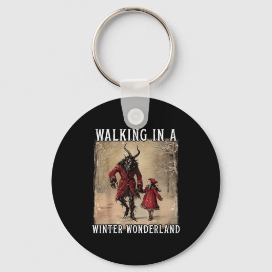 Walking In A Winter Wonderland Krampus Creepy Horr Sleutelhanger (Voorkant)
