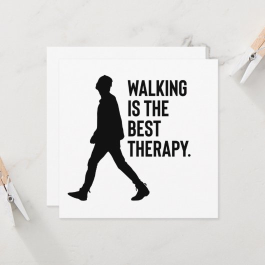 Walking is the Best Therapy Quote Kaart (Voorkant / Achterkant in situ)