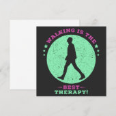 Walking is the Best Therapy Quote Saying Save The Date (Voorkant / Achterkant)