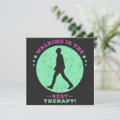Walking is the Best Therapy Quote Saying Save The Date (Staand voorkant)