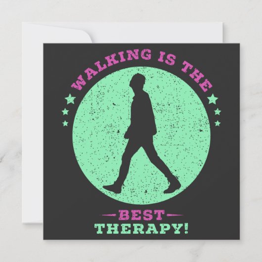 Walking is the Best Therapy Quote Saying Save The Date (Voorkant)