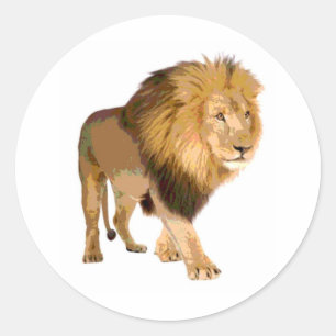 Walking Lion Ronde Sticker