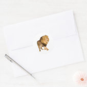 Walking Lion Ronde Sticker (Envelop)