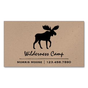 Walking Moose Silhouette   Wilde dieren Visitekaartje Magneet