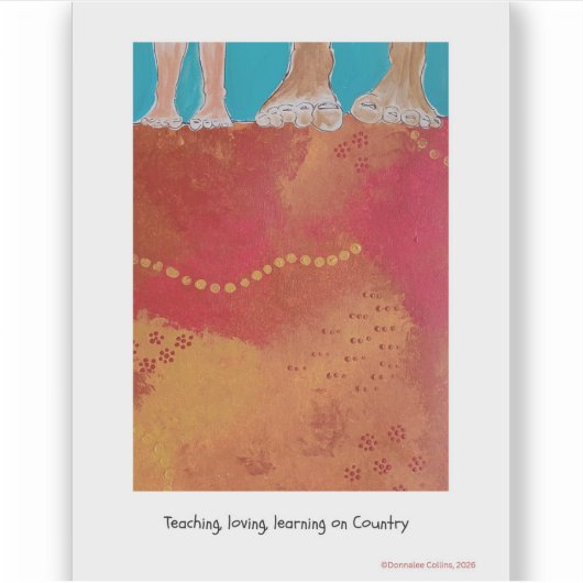 Walking on Country Aboriginal print sticker (Devant)