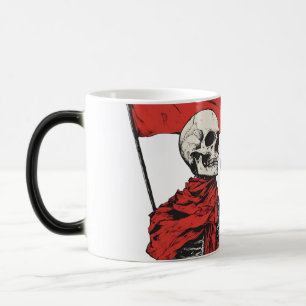 Walking Red Flag Skeleton   Edgy Minimalist-Humor Magische Mok