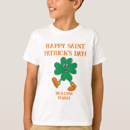 WALKING SHAMROCK HAPPY ST. ONTWERP DAG PATRICK T-SHIRT
