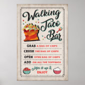 Walking Taco Bar Sign Poster (Devant)