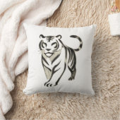 Walking Tiger Tekening - Inkt Kussen Design (Deken)