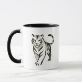 Walking Tiger Tekening - Inkt Mok Ontwerp (Links)